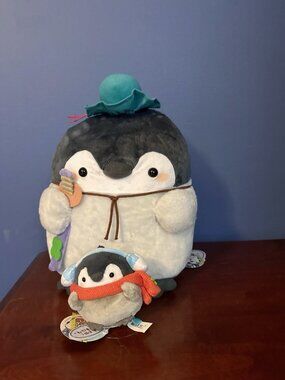 NWT 12” Koupen Chan Plush Cute Penguin In Samurai Costume & Keychain US Seller